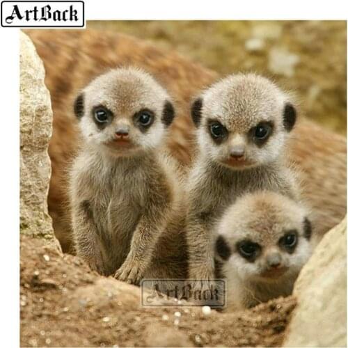 New 5D diamond painting three cute little animal icons full square drill rhinestone 3d diamond mosaic rhinestone home decoration