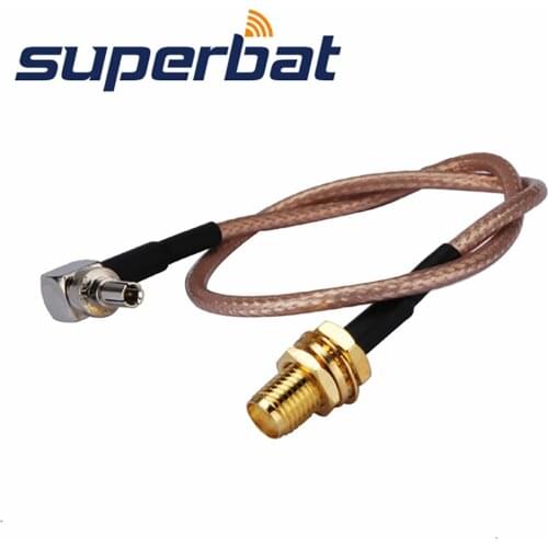 Superbat Switch CRC9 Pigtail Cable SMA Jack Bulkhead to CRC9 Right Angle Huawei Mobile Broadband Antenna Cable RG316 20 cm