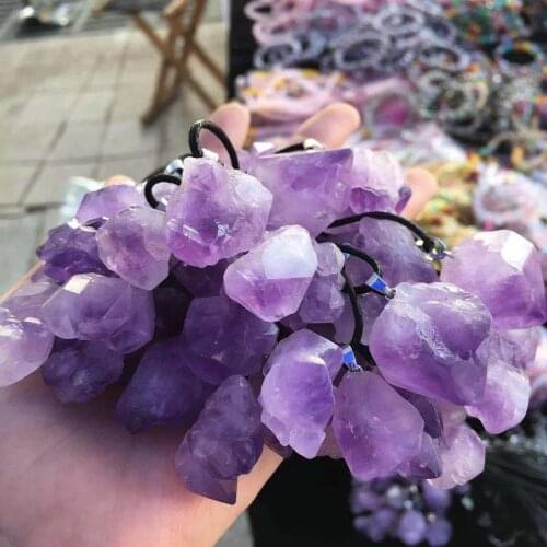 Amethyst pendant quartz crystal cluster natural stones and minerals decoracion moderno good luck spiritual healing