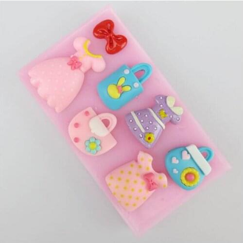 Cute baby skirt bag fondant cake decorating silicone mold chocolate mold mold creative Pez dry dessert cake mold decoration