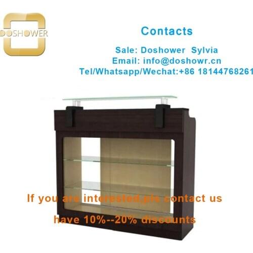Front desk modern with display cabinet showcase for nail beauty salon reception desk