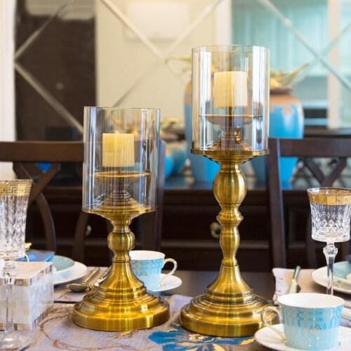 Modern minimalist European candlestick tall glass candlestick ornaments French candlelight dinner decoration
