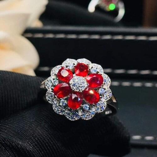 Natural And Real Ruby Ring Jewelry 925 Silver Ruby Ring Natural and Real Ruby Ring Engagement Ring Sterling Silver Ruby Jewelry