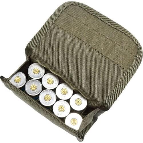 Tactical 10 Rounds Shotshell Pouch For 12 Gauge/20G Magazine Ammo Round Cartridge Holder Reload Holder Molle Tactical Pouch 11