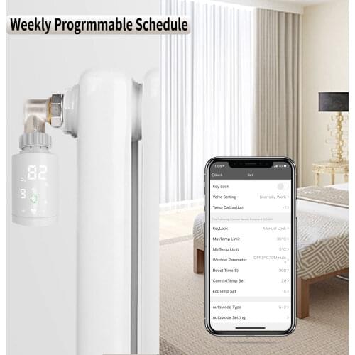 TUYA Zigbee Thermostat Valve Programmable Timer Thermostatic Radiator Thermostat for Heater Radiator Room Temperature Controllin