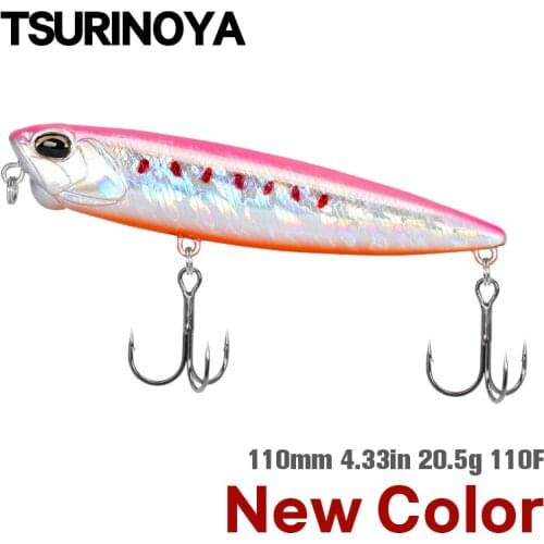 TSURINOYA 110mm 20.5g DW58 Topwater Floating Fishing Lures Pencil Minnow Wobbler Quality Fishing Tackle Bass Hard Bait