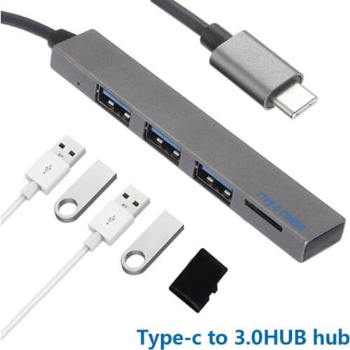 USB 3.1 Type-C Hub USB Splitter With TF Reader Slot 3 Port Magnesium Alloy Hub For MacBook Pro/Air