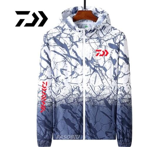 Daiwa Outdoor Sun Protection Clothing Mens Spring Summer Fishing Clothes UV Protection Sports Windbreaker Thin Fishing Jacket