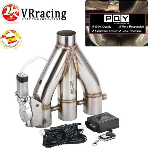 New 2.5" 63mm / 3.0" 76mm 3 Outlet Electric Exhaust Outlet Downpipe E-Cutout Cut Out Valve With Remote Control Wireless