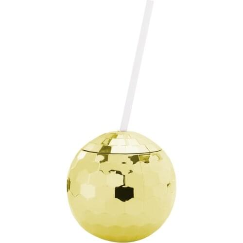 Disco Flash Ball Cocktail Cup Nightclub Bar Party Flashlight Straw Wine Glass Drinking Syrup Tea Bottle