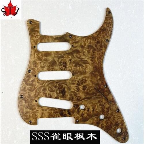 1pcs hand made birds eye wood STRAT GUITAR SSS Pickguard #2029