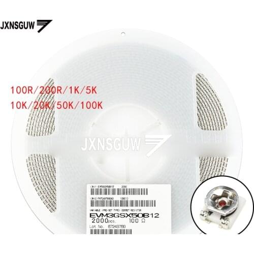 10PCS 3X3 100R 200R 1K 5K 10K 20K 50K 100K 3X3 SMD adjustable potentiometer/resistance