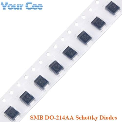 100 pcs SMB DO-214AA SMD Schottky Diodes SK54 SS24 SS26 SS34 SS36 SS54 SS56 SS210 SS310 SS510 SS2200 SS3200