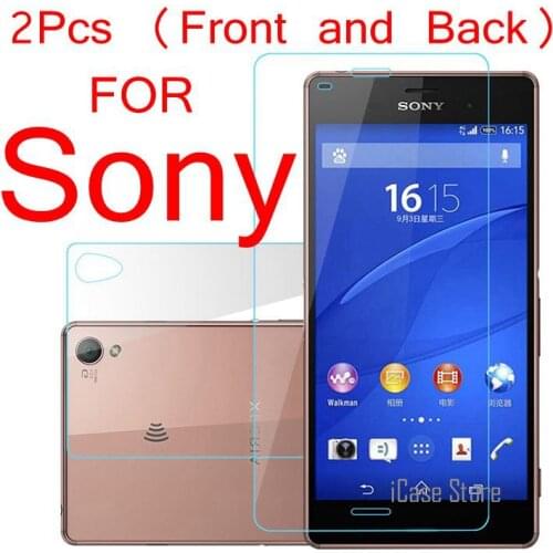 2Pcs (Front and Back) 9H Tempered Glass For Sony Z1 Z4 Z5 Compact Z5 Premium Dual Z Z2 Z3 M4 M5 Cover Case Screen Protector Film