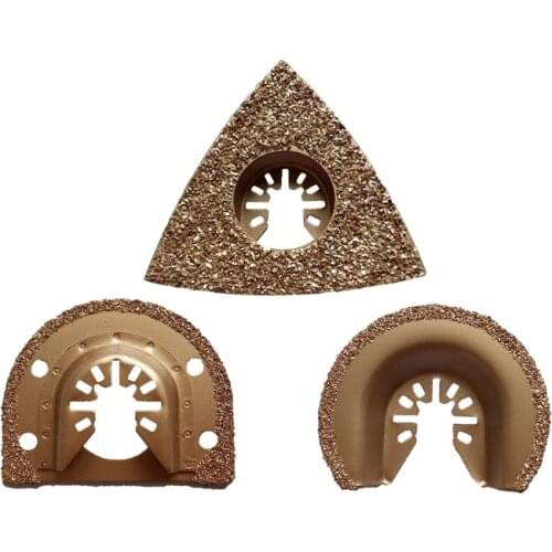 3pcs WX678 Oscillating Tool Parts Vacuum Brazed Diamond Rasp With Quick Release For Stone Cement Segmented And Marble Polishing