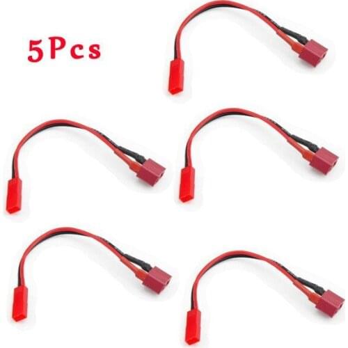 5 pcs Connector Adapter Plug Converter Deans T plug male to JST male / Female to Female charger leader
