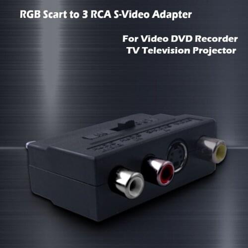 RGB Scart to 3 RCA S-Video Adapter Composite RCA SVHS S-Video AV TV Audio For Video DVD Recorder TV Television Projector