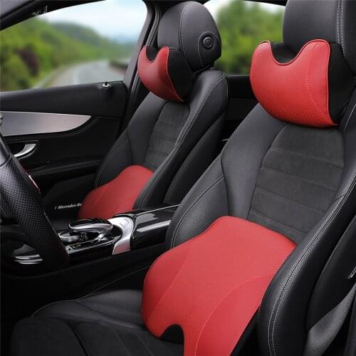 Auto Car Headrest Neck Pillow Lumbar Back Support Head Restraint Cushion for Driver Memory Foam Car Pillows for Lower Back