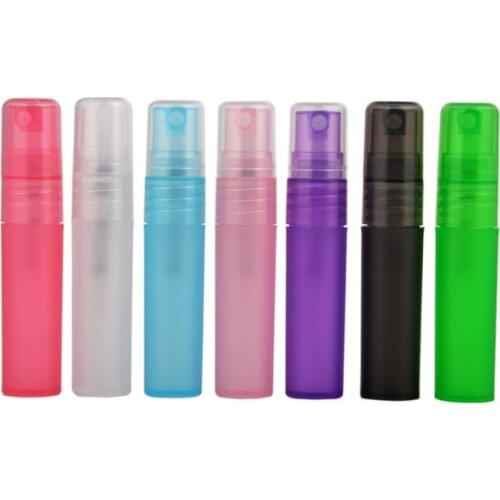 Free Shipping Colorful 5ml Plastic PP Spray Bottle Refillable Bottles Perfume Bottle with Spray Pump SN2994