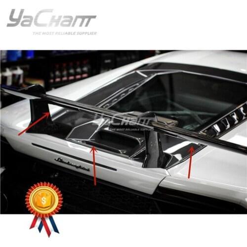 Portion Carbon Fiber Forged Carbon Weave Rear Wing Fit For 2014-2019 Huracan LP610-4 & LP580-2 Coupe Spyder PF Style