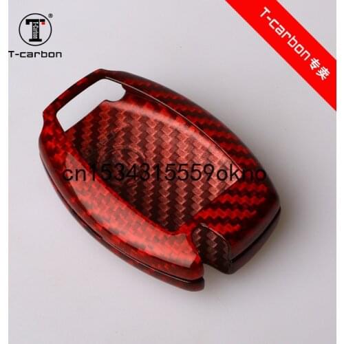 Carbon Fiber Car Key Case Cover For Benz Series Accessories Fob Shell Key Bag
