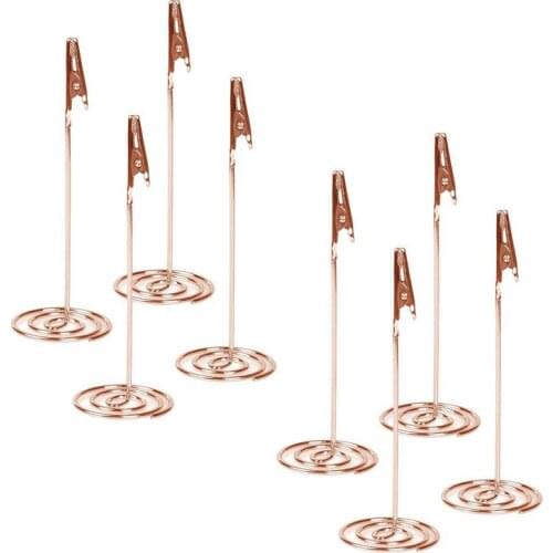 Clip Holder Stand with Alligator Clasp for Pictures Card Paper Note Clips - 12pcs (Rose Gold)