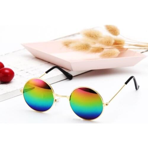 Child Cute Round Rimless Frame Sunglasses Children Kids Gray Pink Blue Lens Boys Girls UV400 Protection Eyewear 2021 for Driver