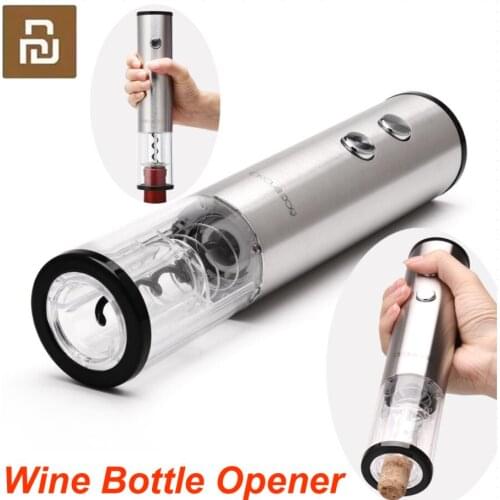 Youpin Circle Automatic Red Wine Bottle Opener Electric Corkscrew Foil Cutter Cork Out Tool 6S Open box xmas christmas gift