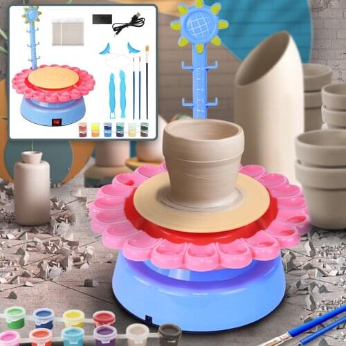 Electric Pottery Machine Art Set Childrens Toys DIY Clay Painted Toys Boys And Girls Student Family Gifts Handicraft Toys