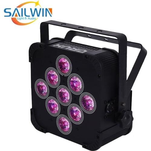 Factory EU Stock 9X18W RGBAWP 6in1 Battery Operated DMX512 LED Par Light Stage Effects Lighting With IR Remote Control For Party