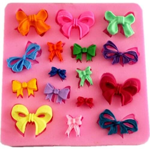 Bow Tie Shape Cake Mold Silicone 3D Bow-Knot Fondant Mold Bow Chocolate Candy Bakeware Sugarcraft Cake Decorating Tools