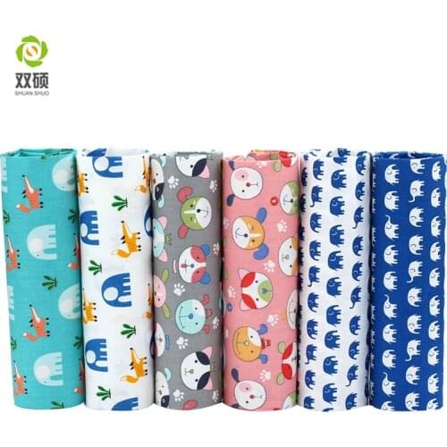 Shuanshuo Cotton Fabric,Cartoon Patchwork Cloth,Print DIY Sewing Quilting Fat Quarters Material For Baby &Doll 40*50cm 6pcs/pcs