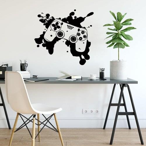 Gaming Controller Wall Decal Gamer Vinyl Stickers Joysticks Video Game Wall Stickers for Game Room Boys Teens Room Decor C791