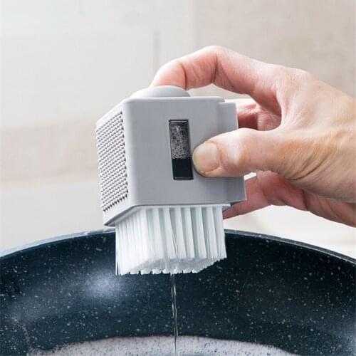 Kitchen Cleaning Tools Dish Brush With Liquid Soap Dispenser Plastic Pot Dish Cleaning Brush Home Cleaning Products Kitchen Wash