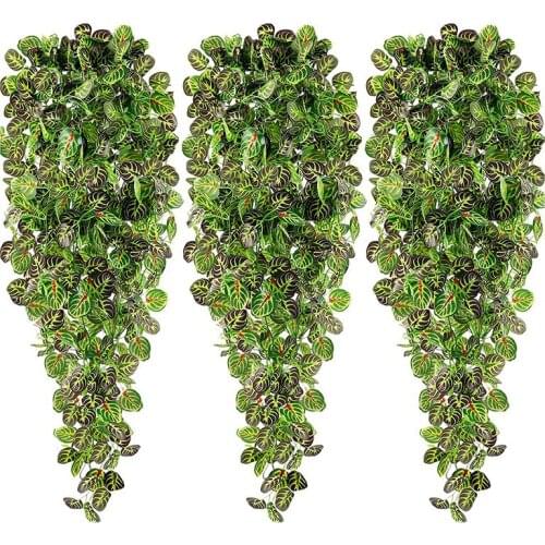 3 Pack Artificial Hanging Plants Fake Ivy Plants Fake Hanging Plants Fake Leaves for Wedding Indoor Outdoor Decoration