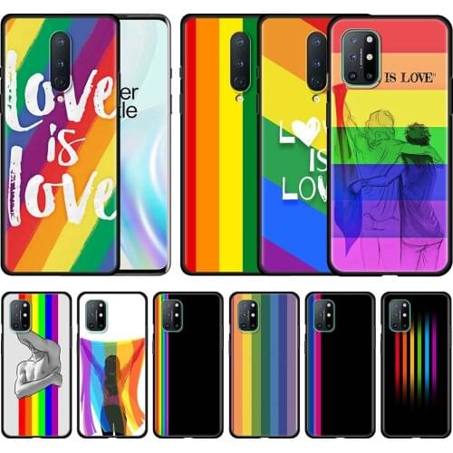 LGBT Peace Love Rainbow Case For OnePlus 8 Nord 5G 8T 7 9 Pro N10 N100 9R OnePlus Z Phone Cover Shell 7T 6T 6 Funda Capa