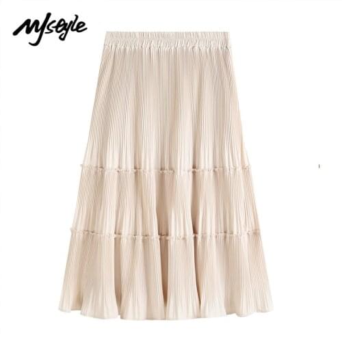 MJ STYLE Women's Pleated Skirts