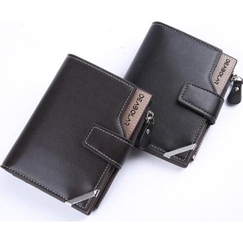 Fashion New Vintage Men Wallet Short Clutch Hasp Business Man Wallets Leather Male Purses Coin Purse Card Holder Doka Money Bag