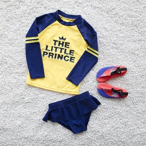 2019 New Girl Children Two Piece Swimsuit Tankinis Bikini Set Swimming Beach Wear Kids Long Sleeve Swimwear