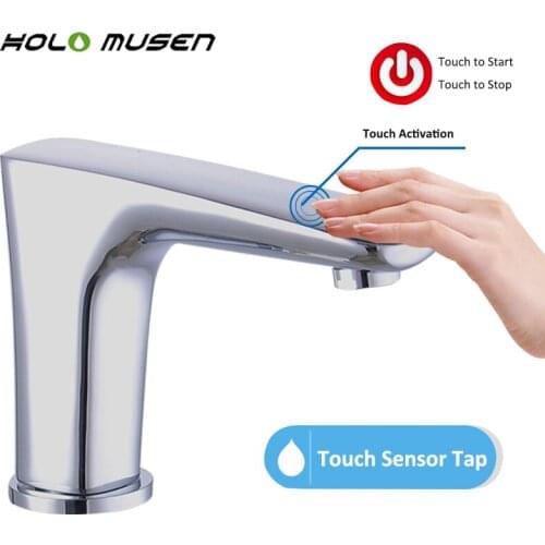 New Arrival Quality Brass Chrome Bathroom Touch Faucet Battery Powered Touch Control Faucet One Touch Activation Tap Sensor