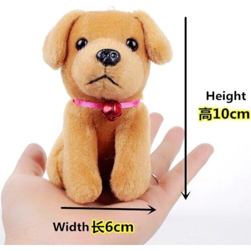 Wholesale Fashion Cute Labrador Dog Plush Toy Keychain Woman Bag Charms Faux Rex Rabbit Fur Doll Key Ring Wedding Party Trinket