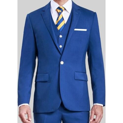 Autumn Fashion Navy Blue Oversize Men Suits Slim Fit Groomsmen Tuxedo For Wedding Dress Dinner Party 3 Piece (Jacket+Vest+Pants)