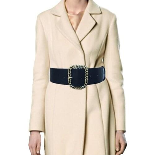 New Wide Belt For Women Vintage Fashion causal Leather Waistband Female Black Accessories Slimming Belt Ceinture Femme