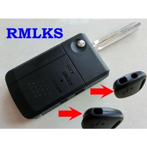 RMLKS Flip Remote Key Shell Fit for TOYOTA Carina Estima Harrier 1 2 Side Buttons Remote Fob TOY43 TOY48 Blade