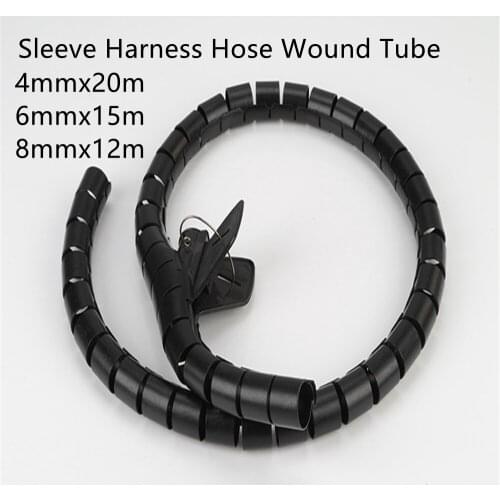 1PC Black White Wire Organizer Management Spiral Wrapping Bands Bundle Protector Cable Sleeve Harness Hose Wound Tube