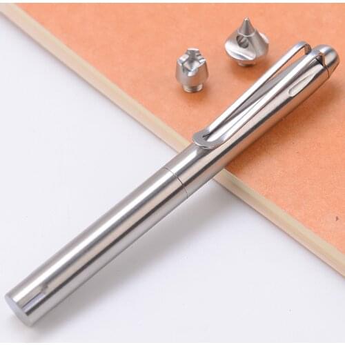 Tactical Pen Stainless Steel Self-defense Pen Emergency Supplies Glass Breaker Tool 3 Replaceable Attack Head