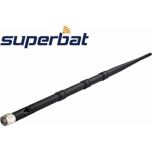 Superbat 2.4GHz 10dBi WiFi Antenna Omni RP-TNC Plug Rubber Ducky Aerial Booster Black for Wireless Router WRT54 WLAN PCI Card