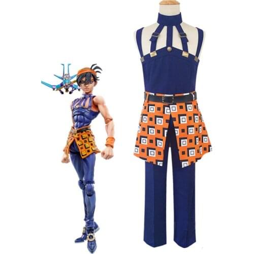 Anime JOJO JoJos Bizarre Adventure Cosplay Costume Ghirga Narancia Uniforms Outfit Halloween Men Suit