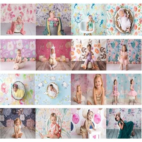 Newborn Flower Photography Backdrops Vinyl Floral Baby Child Kids Portrait Photocall Photophone Photo Backdrop Background Studio
