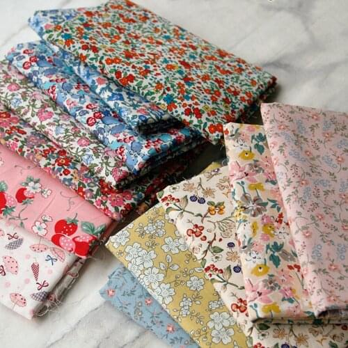 ZENGIA 145x50cm New Pastoral Floral Twill Cotton poplin Fabric DIY Childrens Wear Cloth Make Bedding Quilt Decoration Home